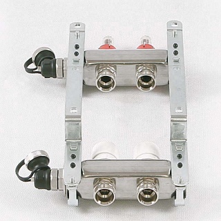 Коллектор нерж. с расходомерами 1"х3/4" на  2 выхода (450I4302(R)) Uni-Fitt 