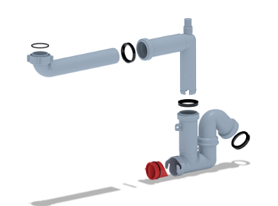 Сифон 1 1/2х40 смещенный с отводом для стиральной машины, без выпуска F5320 (25)