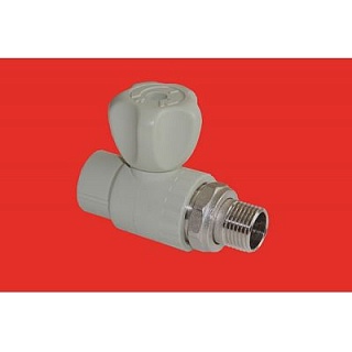 Кран шаровой для радиатора с амер. 20*1/2 (прямой)  FV-PLAST(1/60)