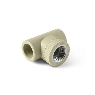 Тройник 25*1/2"вн.рез. серый (10/100) ПРО АКВА (PA24012РG)