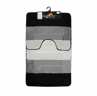 Набор ковриков (2предмета) "Gold" 60х100см (20 мм) черный (00126)