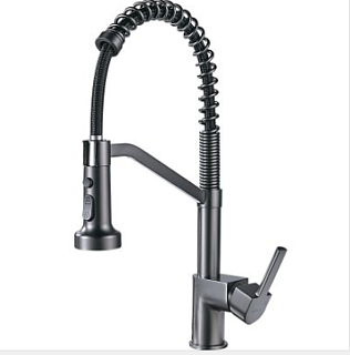 Смеситель д/кухни SHEVANIK гибкий излив оружейная сталь  S963T