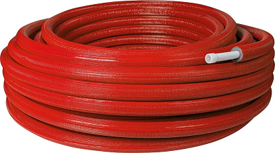 Труба 16х2.0 в красной изол.(бухта 10 м)  K-FLEX SOLID ISOLINE R 6 PERT II/Al/PERT II 