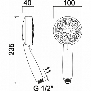 Лейка д/душа ARGO 4-х поз. BRIDGET хром.пласт. дисковый подвес 20 1402 Р 