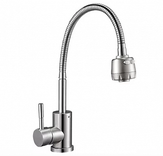 Смеситель д/кухни Solone (EZA4-A090) ф35 гибкий излив нерж.