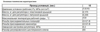 Редуктор давления РДП 21Б7Р Ду15 РУ16 (пред уст.2,0 бар) (уст. 1-4,5 бар) с выходом под манометр Пенза
