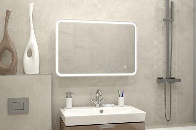 Зеркало-шкаф 90 "TOKIO " 900х530 горизонтальный подсветка, сенсор   Континент