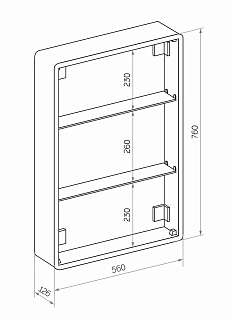 Зеркало-шкаф 60 "ELLIOTT-60" Левый с LED подсветкой и сенсорным выключателем Континент