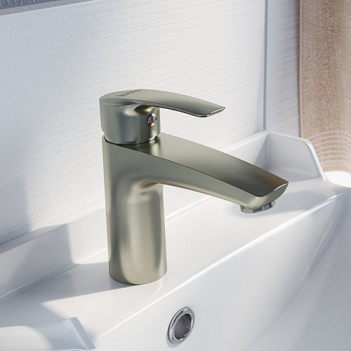 Смеситель для умывальника, сатин, Ray, IDDIS, RAYBN00i01