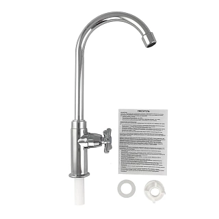 BRIMIX - Кран моно, высокий излив ,металлокерамика , хромированный, АБС пластик (603)