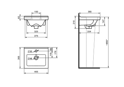 Умывальник с пьед."Визит" 40см (Воротынск)