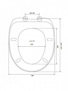 Сиденье д/унитаза Berges Lux  PP п/п креп. пластик (кSanita: Best lux, Next lux, Attica lux) (12) (020604)