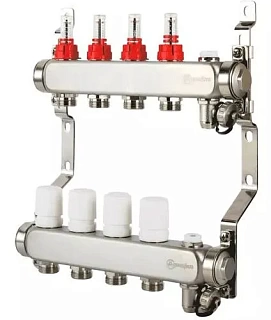 Коллектор с расходомерами 2-вых нерж. БЕЗ кранов  Aquasfera 9501-01