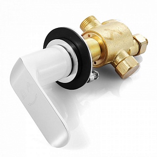 Смеситель для ванны на 4 отверстия, белый/хром, Calipso, IDDIS, CALSB42i07