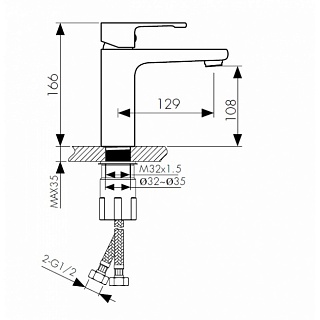 Смес д/раковины Kaiser Elite хром (01011)
