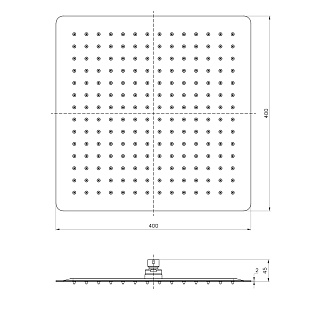 Верхний душ LEMARK  400*400  (LM9489S)