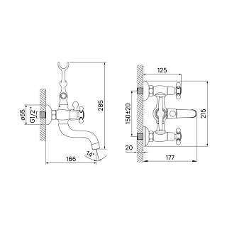 Смеситель для ванны с керамическим дивертором, SAM, IDDIS, SAMSB02i02