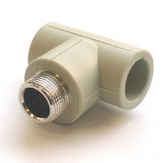 Тройник 25*3/4"нар.рез. серый (10/50)  ФД-plast