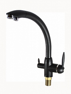 Смеситель д/кухни G-lauf (GOP18-A093KB) ф40 лат. под фильтр, черный  