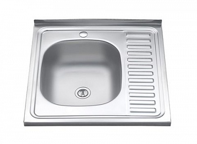Мойка нерж накладная  MELANA 60*60 левая 0.8/180 (10) 006tL
