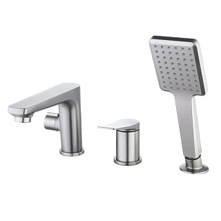 Смеситель врезной на борт ванны 3 отверстия "BRONX" (LM3745GM) 35 мм. графит LEMARK 