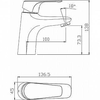 Смеситель д/умывальника ATLANTA  картр. d35  35-04L ARGO 41092 