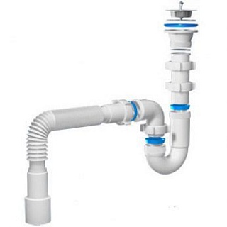 Сифон 1 1/2х40 прямоточный с гофрой 40х40/50 Ани пласт D0115 (30)