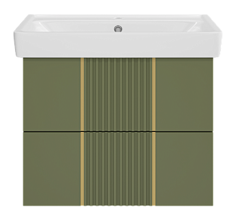 Комплект мебели 70 "Brevita Vega-70" подвесная 2 ящика зеленая MISTY (ум.Dreja Q-70)
