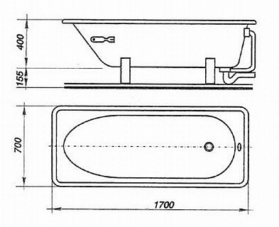 Ванна сталь эм. 1,7х0,7 Екатеринбург ANTIKA сталь 1,8 мм  ВЫГОДА!!!