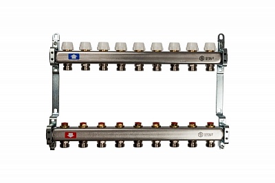 Коллектор 9-вых. нерж.ст. с регул. клапанами (SMS 0922 000009) STOUT