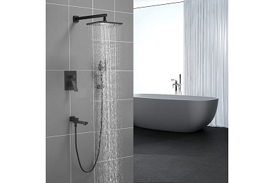 Душ. система ROSE встраиваемая 3 в1 черный R2835H