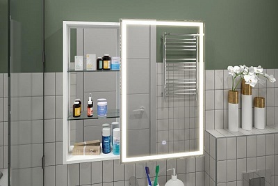 Зеркало-шкаф 80 "APERIO" 800х800 ПР подсветка, сенсор  Континент