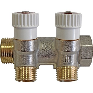 Коллектор распределительный 1", 2 отвода 1/2" плоское уплотнение 	SMB 6852 011202 STOUT