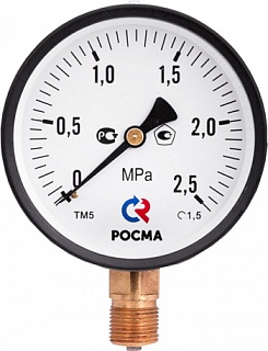 Манометр  0...4 bar (0...0,4МПа), ТМ-510Р.00 (100мм, G 1/2, кл. точ.1,5) (РОСМА) (7061)