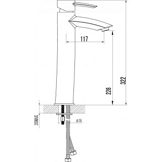 Смеситель д/умывальника "ATLANTISS" (3209С)  35 мм. высокий моно хром LEMARK ВЫГОДА!!