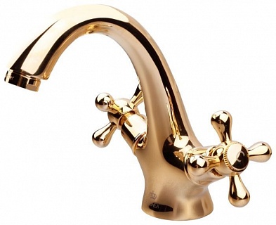 Смес д/раковины Kaiser Carlson Style крест (бронза) (44311-1)