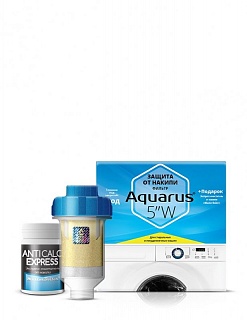 Фильтр от накипи AQUARUS 5'' W 3/4" ресурс 17 000 л до 6 атм + экспресс очиститель от накипи
