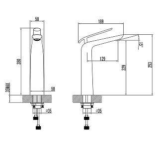 Смеситель д/умывальника "MELANGE" (4909CW) высокий хром/белый LEMARK 
