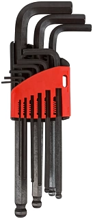 Ключи имбусовые FIT с шаром 9шт HEX(1,5-10мм) (64195)