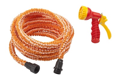 Набор поливоч: шланг удлин-ся 15м, распыл. пист-ый .,адаптер  GRINDA PS-15 428496-15