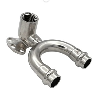 Водорозетка 15×1/2″ пресс проходная из нержавеющей стали,  VRP153LL  Ver-pro  (20/2)