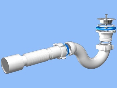 Сифон для душевого поддона  1 1/2"40  с гофрой 40*50 Ани пласт Е115  (45)