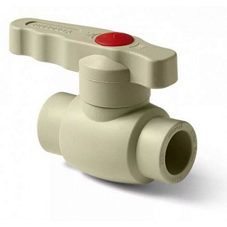 Кран шаровой 40 серый (1/25)  ULTRA ПРО АКВА (PA40014G)