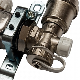 Коллектор 3-вых. нерж.ст. с кранами, терм., воздухоотв.. (SMS 0907 000003) STOUT