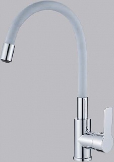 Смеситель д/кухни Haiba HB70112-3 комбинированный силиконовый с гибким изливом (серый)