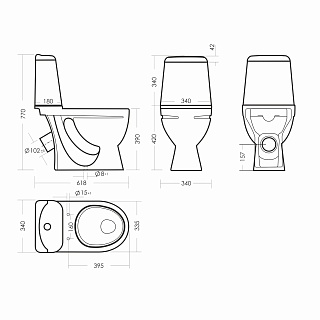 Унитаз-компакт "Идеал" (эконом/стандарт) в комплекте  Самара  АКЦИЯ!!