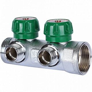 Коллектор распределительный 1", 2 отвода 1/2" (SMB 6850-011202) STOUT