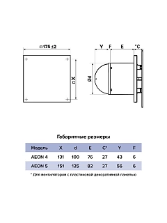 Панель декоративная AEON D100/125 175х175 пластик Matt white DICITI (PA4/5 Matt White)