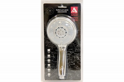 Лейка д/душа ARGO 5-ти позиц. KIRA  хром. пласт. AGD 20.1506 B (ЛМ-06/блистер)  33632