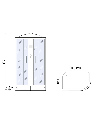 Душевая кабина DESNA 120/80/26 L, R МТ